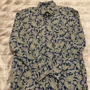 Alan Flusser Men’s Button Down Paisley Shirt. Size L.